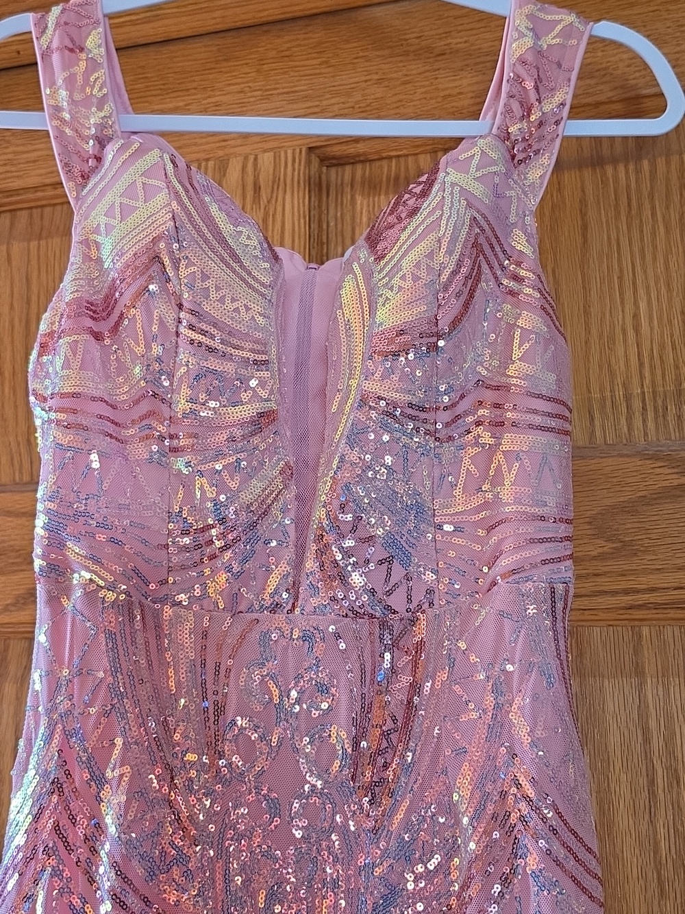 Faeriesty Pink Squence Formal Dress Size M - Picture 3 of 4